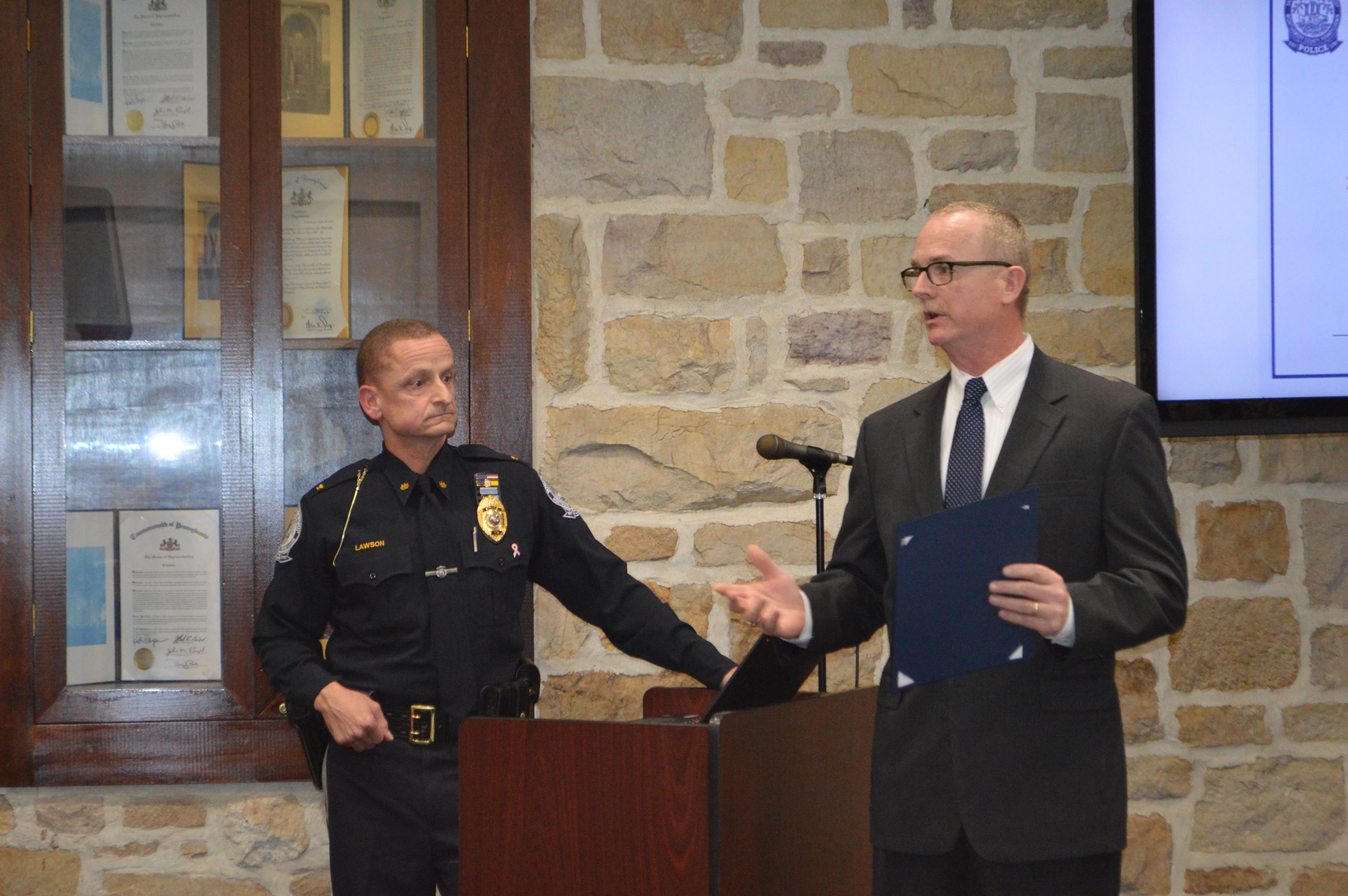 Police Welcome Officer; Congrats Sergeant
